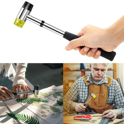 Anti-Slip Double-Faced Soft Hammer Mallet 35mm Rubber Hammer Shockproof