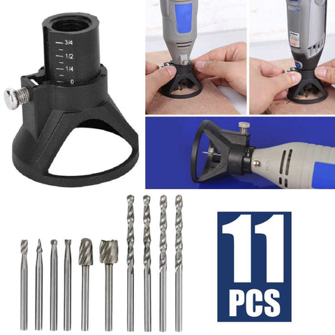 Dremel Rotary Tool Wood Precise Carving Locator 10Pcs Burr Rasp Drill Bits Sets