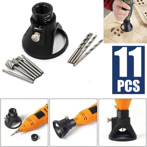 Dremel Rotary Tool Wood Precise Carving Locator 10Pcs Burr Rasp Drill Bits Sets