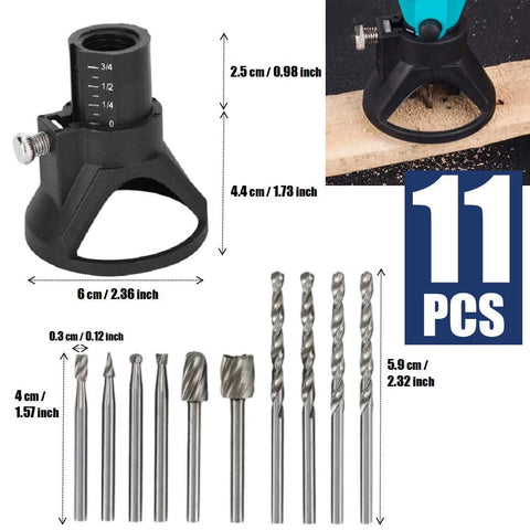 Dremel Rotary Tool Wood Precise Carving Locator 10Pcs Burr Rasp Drill Bits Sets
