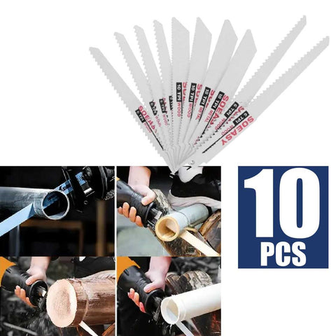 Reciprocating Saw Blade Set 10Pcs Jig Saw Blades Wood Metal Cutting Tool