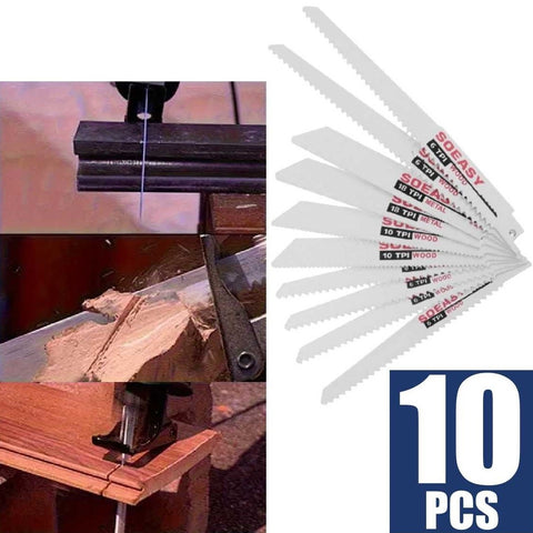 Reciprocating Saw Blade Set 10Pcs Jig Saw Blades Wood Metal Cutting Tool