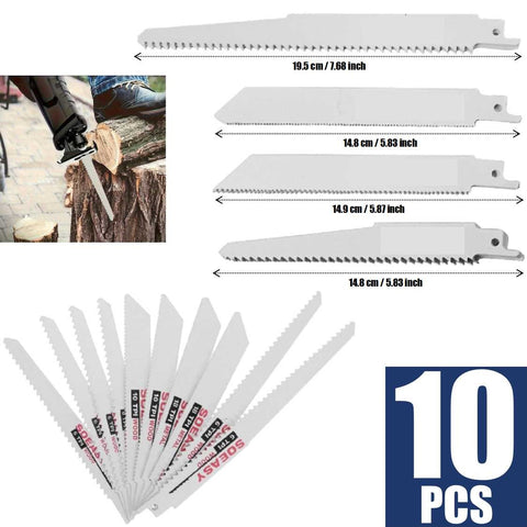 Reciprocating Saw Blade Set 10Pcs Jig Saw Blades Wood Metal Cutting Tool