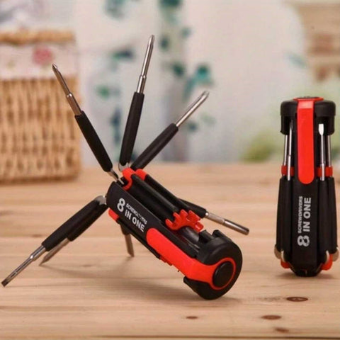 Universal Pocket Multifunction Folding Screwdriver Tools Set T4-15 LED torch