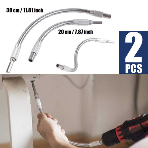 2Pcs Universal Flexible Drill Bit Extension Magnetic Hex 1/4 Screwdriver Adaptor