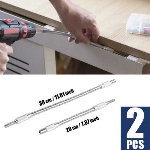 2Pcs Universal Flexible Drill Bit Extension Magnetic Hex 1/4 Screwdriver Adaptor