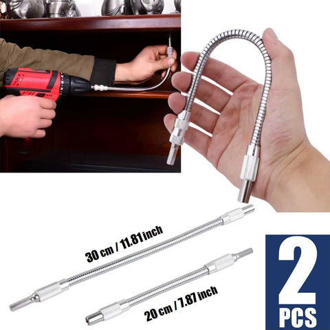 2Pcs Universal Flexible Drill Bit Extension Magnetic Hex 1/4 Screwdriver Adaptor