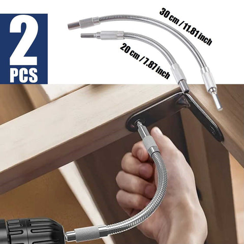2Pcs Universal Flexible Drill Bit Extension Magnetic Hex 1/4 Screwdriver Adaptor