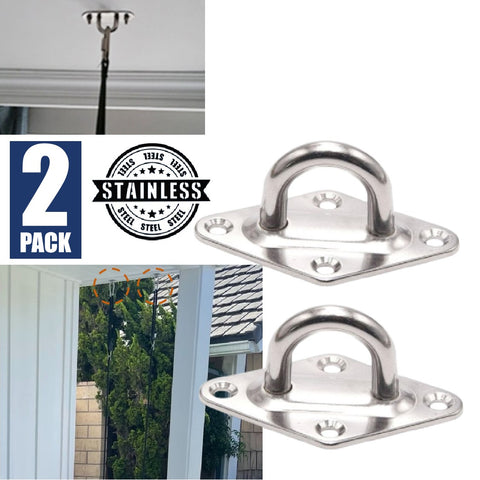 2Pcs Eye Plate Hooks Ceiling Hooks Marine Hardware Hooks Sun Shade Sail Fixing 2 Pcs Diamond