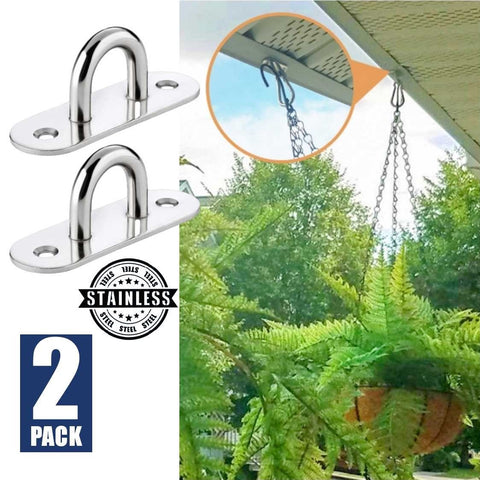 Eye Plate Hooks Ceiling Hooks Marine Hardware Hooks Sun Shade Sail Fixing 2 Pcs Oval