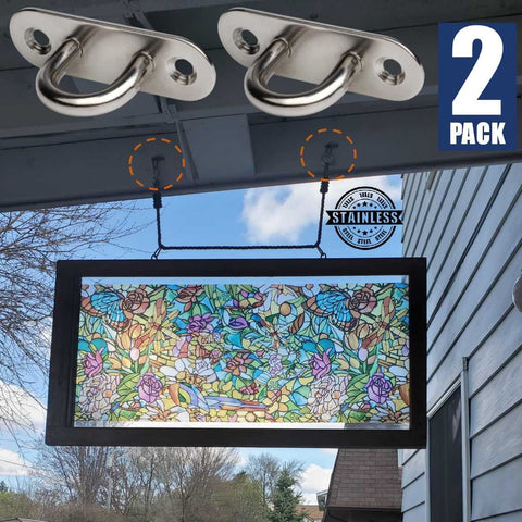 Eye Plate Hooks Ceiling Hooks Marine Hardware Hooks Sun Shade Sail Fixing 2 Pcs Oval