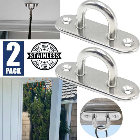 Eye Plate Hooks Ceiling Hooks Marine Hardware Hooks Sun Shade Sail Fixing 2 Pcs Oval