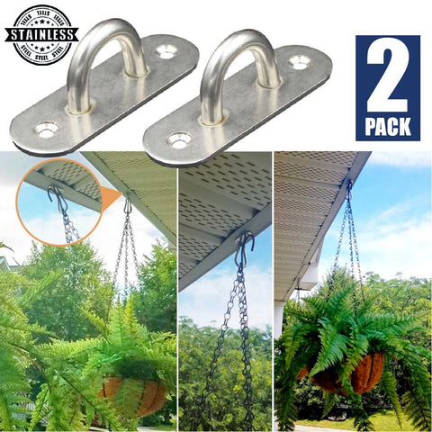 Eye Plate Hooks Ceiling Hooks Marine Hardware Hooks Sun Shade Sail Fixing 2 Pcs Oval