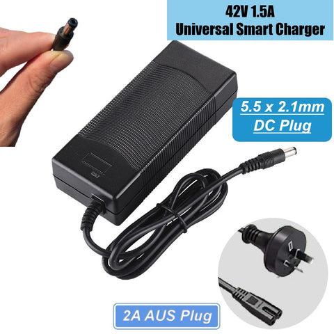 2V 1.5A Universal Smart Charger 5.5mm DC Plug for Hoverboard Scooter Lithium Battery AUS Plug