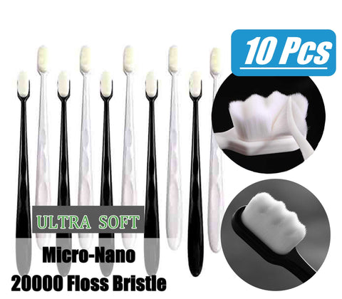 10Pack Adult Ultra Soft Toothbrush Micro Nano 20000 Soft Bristles