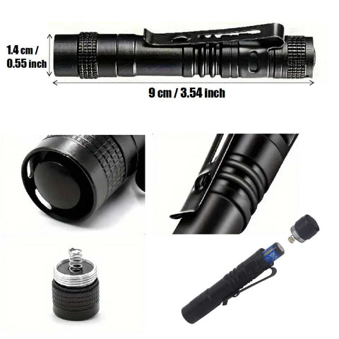 Slim Pocket LED Torch Flashlight Inspection Camping Outdoor Emergency