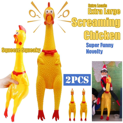 2Pcs Squeeze Fidget toys Dog Chew treat Toys Squeeze Screaming Chicken