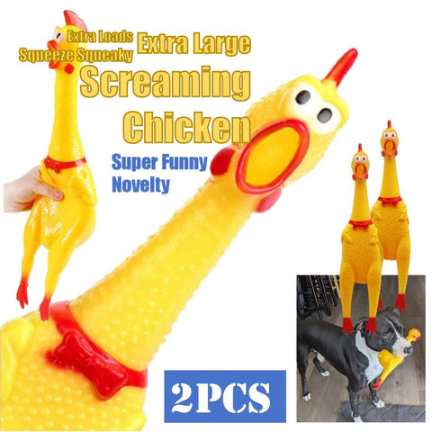 2Pcs Squeeze Fidget toys Dog Chew treat Toys Squeeze Screaming Chicken
