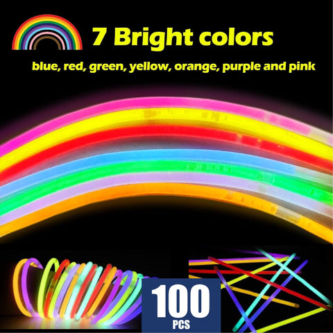 100Pcs Glow Sticks Bulk Party Pack- Ultra Bright Neon Party Supplies