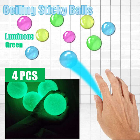 Fidget Toys 4Pack Glow in the Dark Sticky Balls Squishy Toys