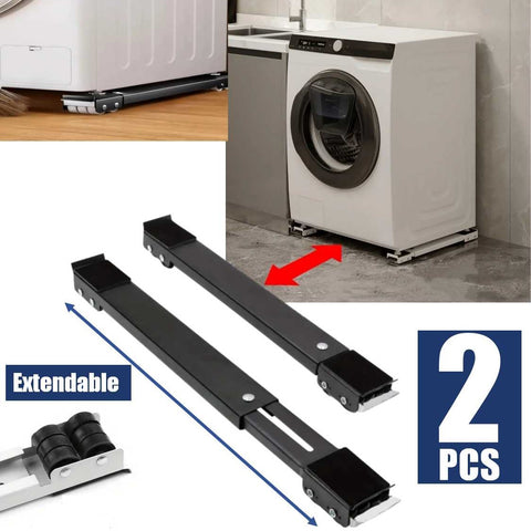 2PCS Heavy-Duty Extendable Stand with Wheels for Washing Machines Fridges Sofa