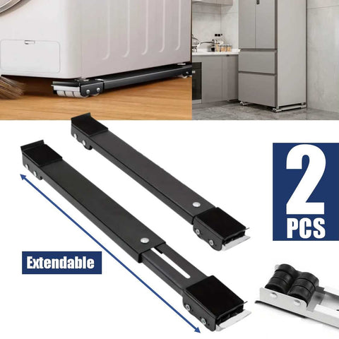 2PCS Heavy-Duty Extendable Stand with Wheels for Washing Machines Fridges Sofa