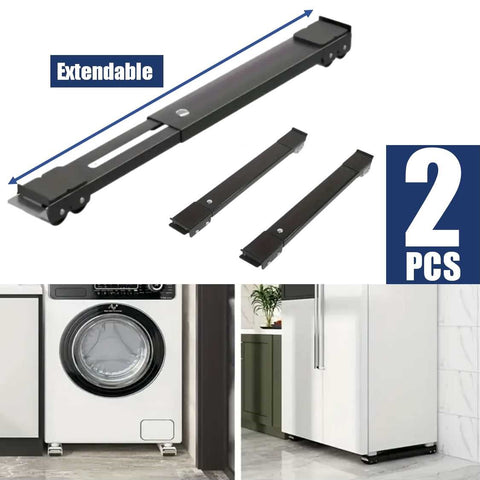 2PCS Heavy-Duty Extendable Stand with Wheels for Washing Machines Fridges Sofa