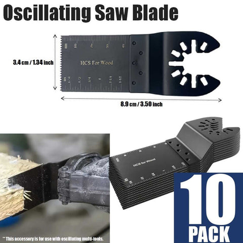 10 Pack Oscillating Tool Blade Set Universal Multi-Purpose Blade
