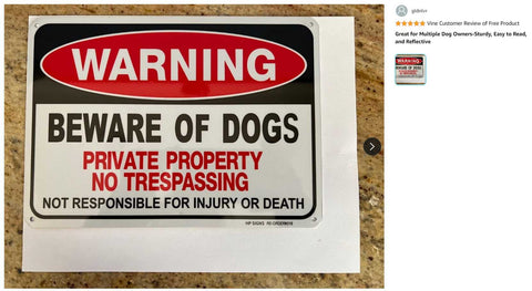 Beware of Dog Aluminum Sign Private Property No Trespassing 4084