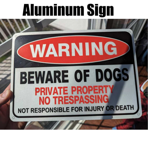 Beware of Dog Aluminum Sign Private Property No Trespassing 4084