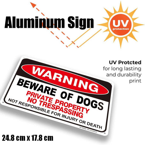 Beware of Dog Aluminum Sign Private Property No Trespassing 4084