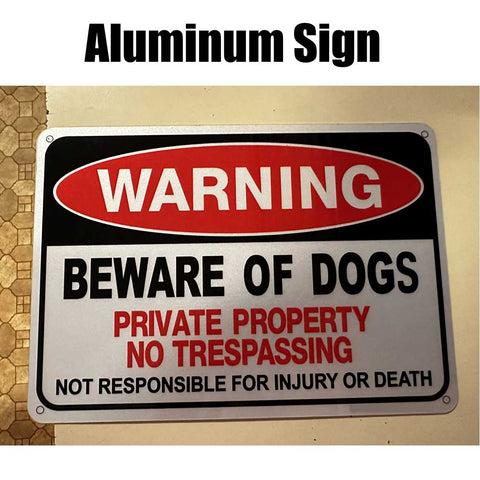 Beware of Dog Aluminum Sign Private Property No Trespassing 4084