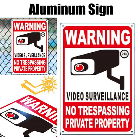 24 Hour Video Surveillance  No Trespassing Warning Sign Security Camera Sign 408