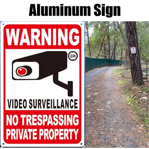 24 Hour Video Surveillance  No Trespassing Warning Sign Security Camera Sign 408