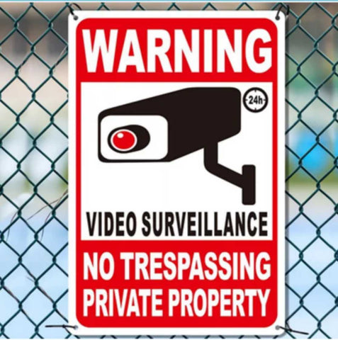 24 Hour Video Surveillance  No Trespassing Warning Sign Security Camera Sign 408