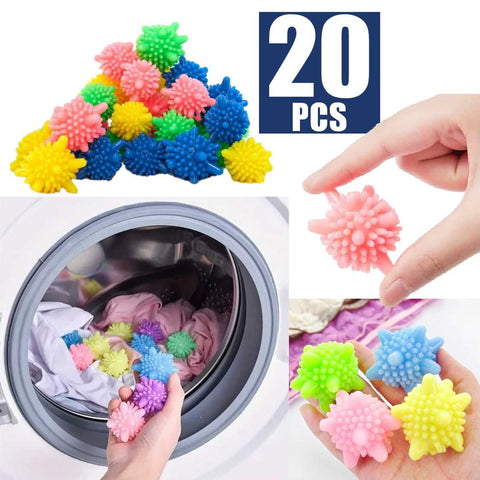 20Pcs Washing Machine Laundry Clean Balls Stain Removing Super Clean Tangle-Free