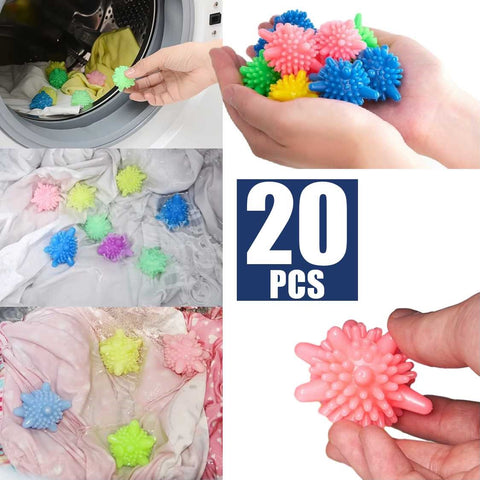 20Pcs Washing Machine Laundry Clean Balls Stain Removing Super Clean Tangle-Free