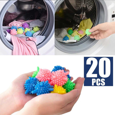 20Pcs Washing Machine Laundry Clean Balls Stain Removing Super Clean Tangle-Free