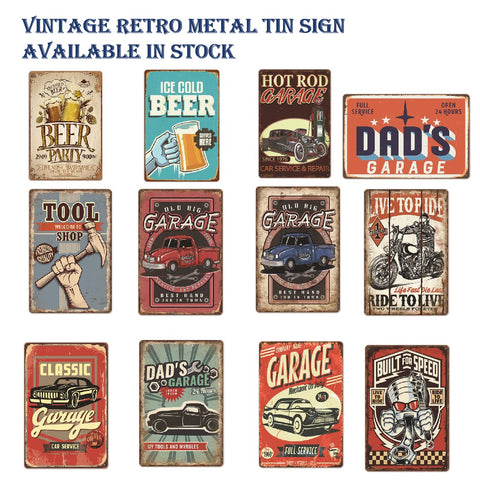 Vintage Metal Tin Sign Poster Home Garage Wall Decor Classic Vintage Car 3961