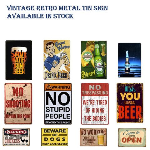 Vintage Metal Tin Sign Poster Home Wall Decor Man Cave Beer Bar Sign 3981