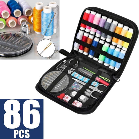 86Pcs Sewing Kit Multicolor Thread Needles Scissors Thimble Sewing Accessories