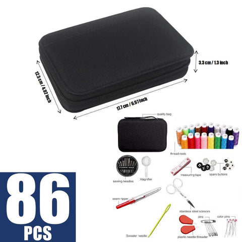 86Pcs Sewing Kit Multicolor Thread Needles Scissors Thimble Sewing Accessories