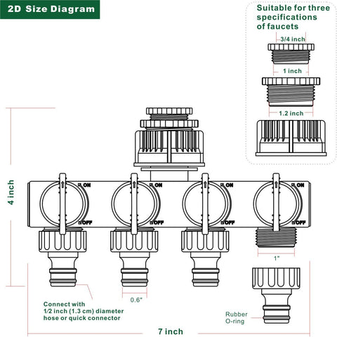 4 Way Tap Adaptor ABS