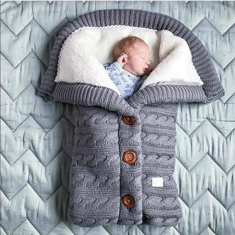 Baby Sleeping Bags Winter Knitting V-Neck - Pink - Referdeal