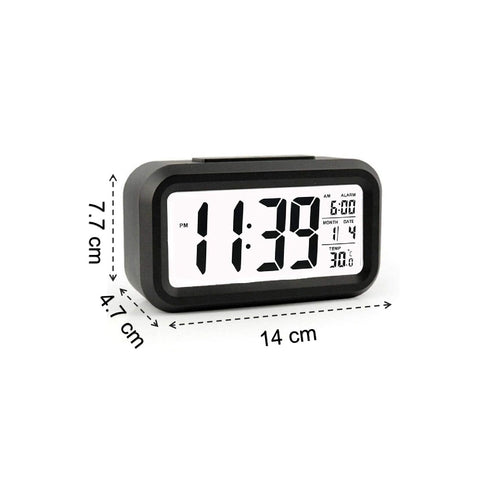 LED Auto Back Light Display Digital Alarm Clock Nightlight -Black