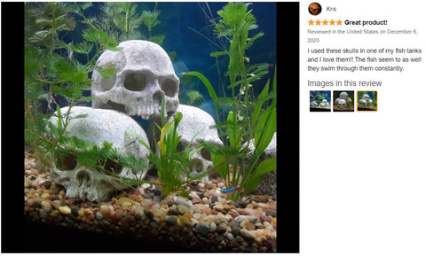 Large Head Skeleton Skull Aquarium Decorations Rock Fish Tank Accessories