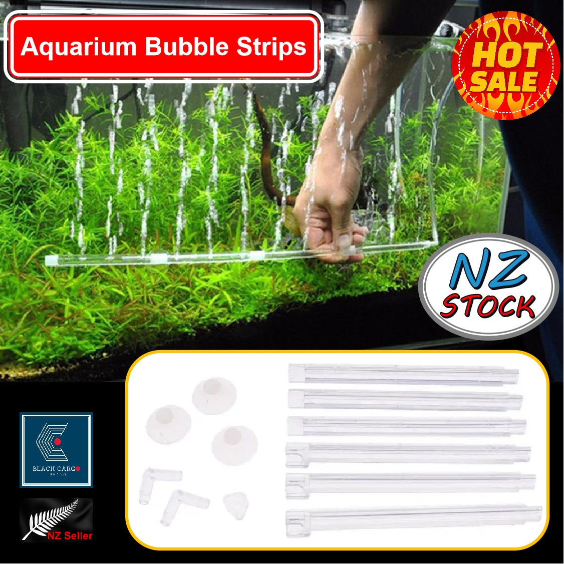 Aquarium Fish Tank Pump Air Stone Bubble Bar Strip Curtain Diffuser Aerator Tube - Referdeal