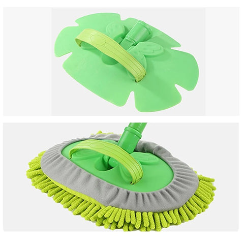 Car Wash Mop Microfiber Car Wash Brush Dust Cleaning 180 Rotation Long Handle