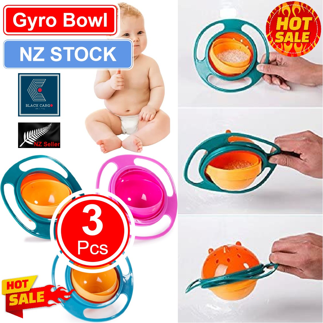 Baby Kids Bowl Balance Bowl Gyro Bowl - Referdeal