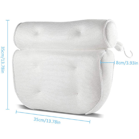 Comfort Luxury Bath Pillow Head Neck Back Support Cushion for Bathtub Soft 5D Air Mesh